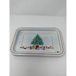 Vintage HiMark Melamine Christmas Tray Made In Japan Christmas Tree Presents